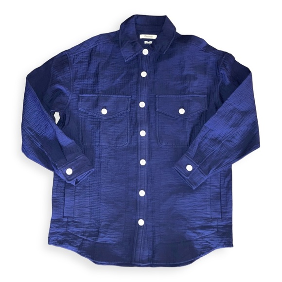 Madewell Womens Blue Superoversized Shirt Jacket - Picture 3 of 8